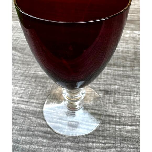 Ruby Red Cordial Liqueur Juice Footed Clear Base Glasses 4.25" Tall-Set of 14 - Picture 4 of 7